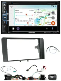 Alpine Bluetooth TMC USB DAB 2DIN Lenkrad Navigation für Audi A3 8P 2003-2012 Ak