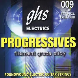 Струны для электрогитары GHS Strings PRXL Progressives 9-42