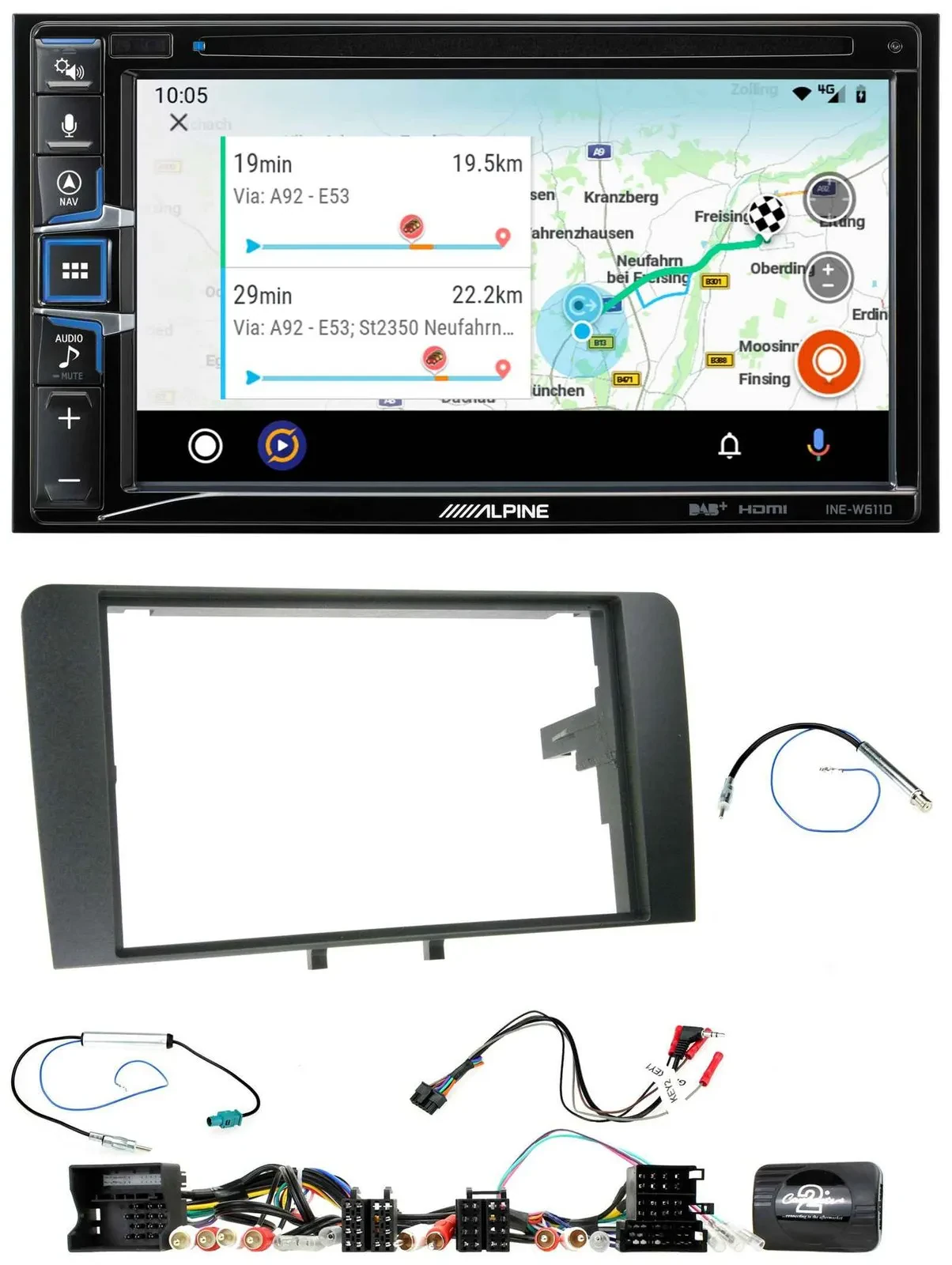 Alpine Bluetooth TMC USB DAB 2DIN Lenkrad Navigation für Audi A3 8P 2003-2012 Ak
