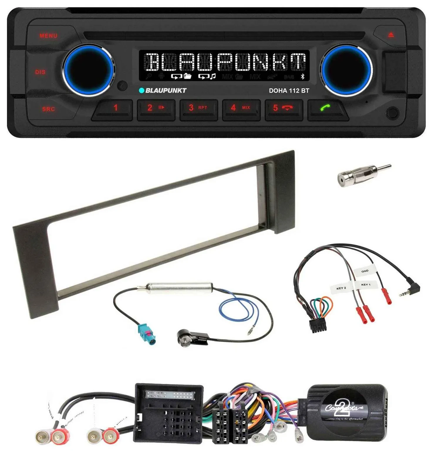 Blaupunkt Lenkrad MP3 CD Bluetooth USB Autoradio für Audi A4 00-04 B6 Quadlock F