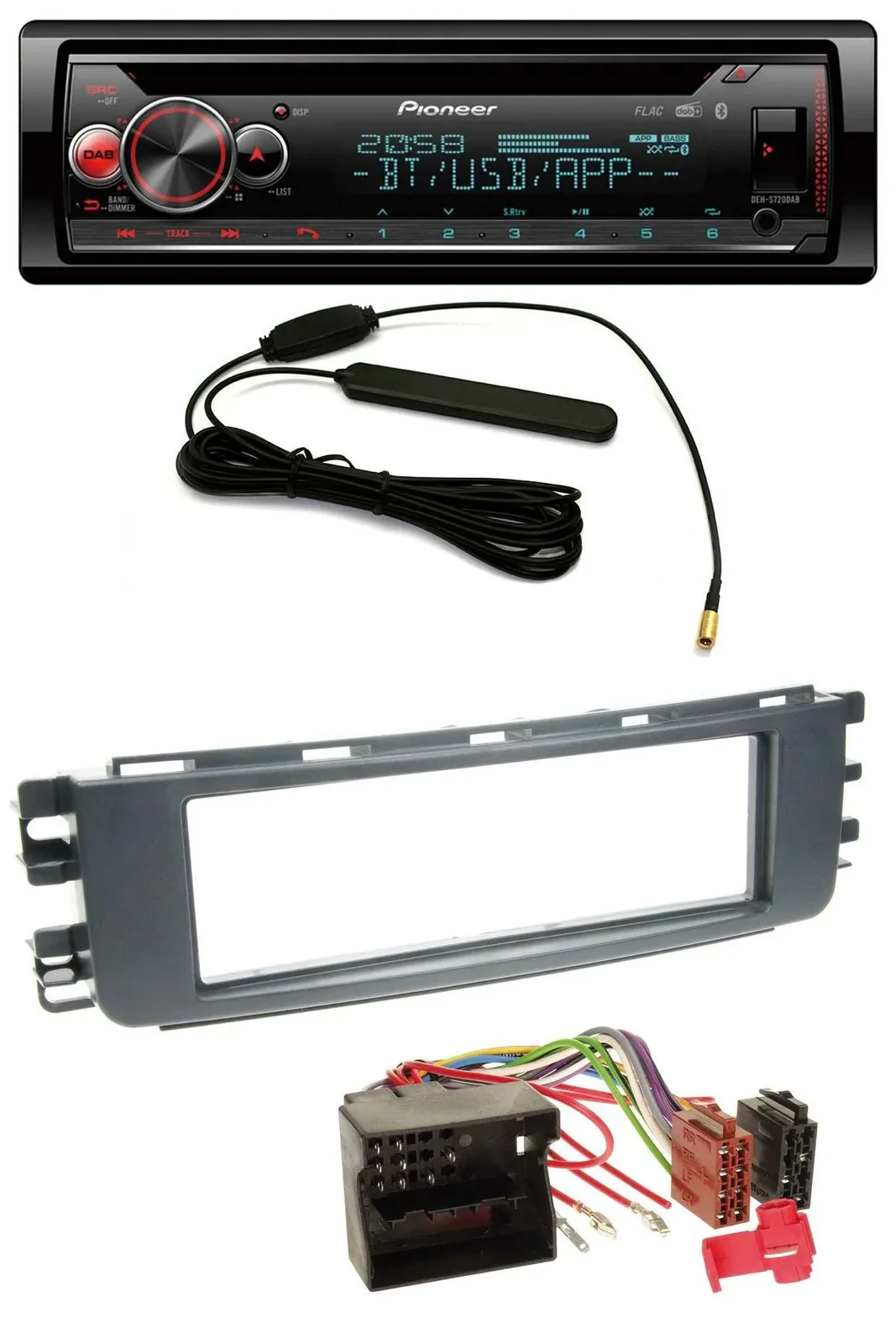 Автомагнитола для Smart ForFour (454, 2004-2006) Pioneer USB DAB MP3 Bluetooth CD