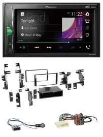 Pioneer 2DIN MP3 DAB USB Bluetooth Autoradio für Nissan Micra 13-17 schwarz glän