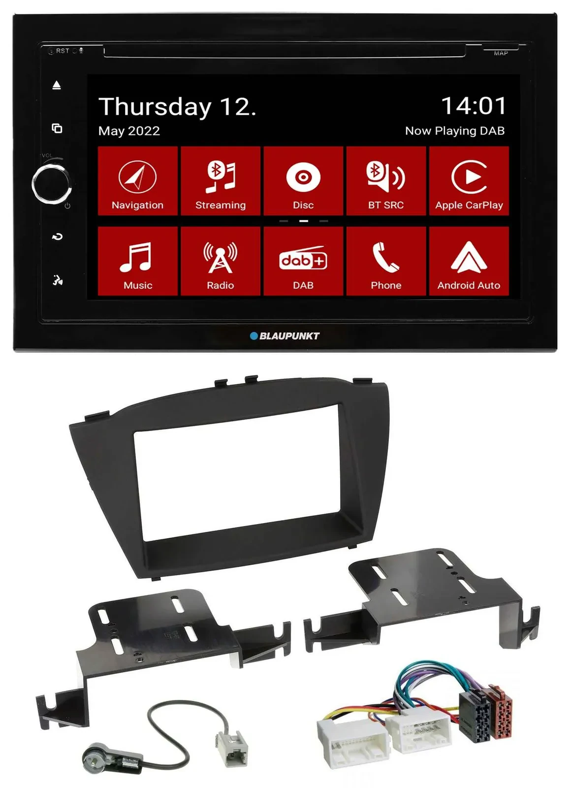 Blaupunkt MP3 DVD Bluetooth DAB 2DIN USB Autoradio für Hyundai ix35 (ab 2013)