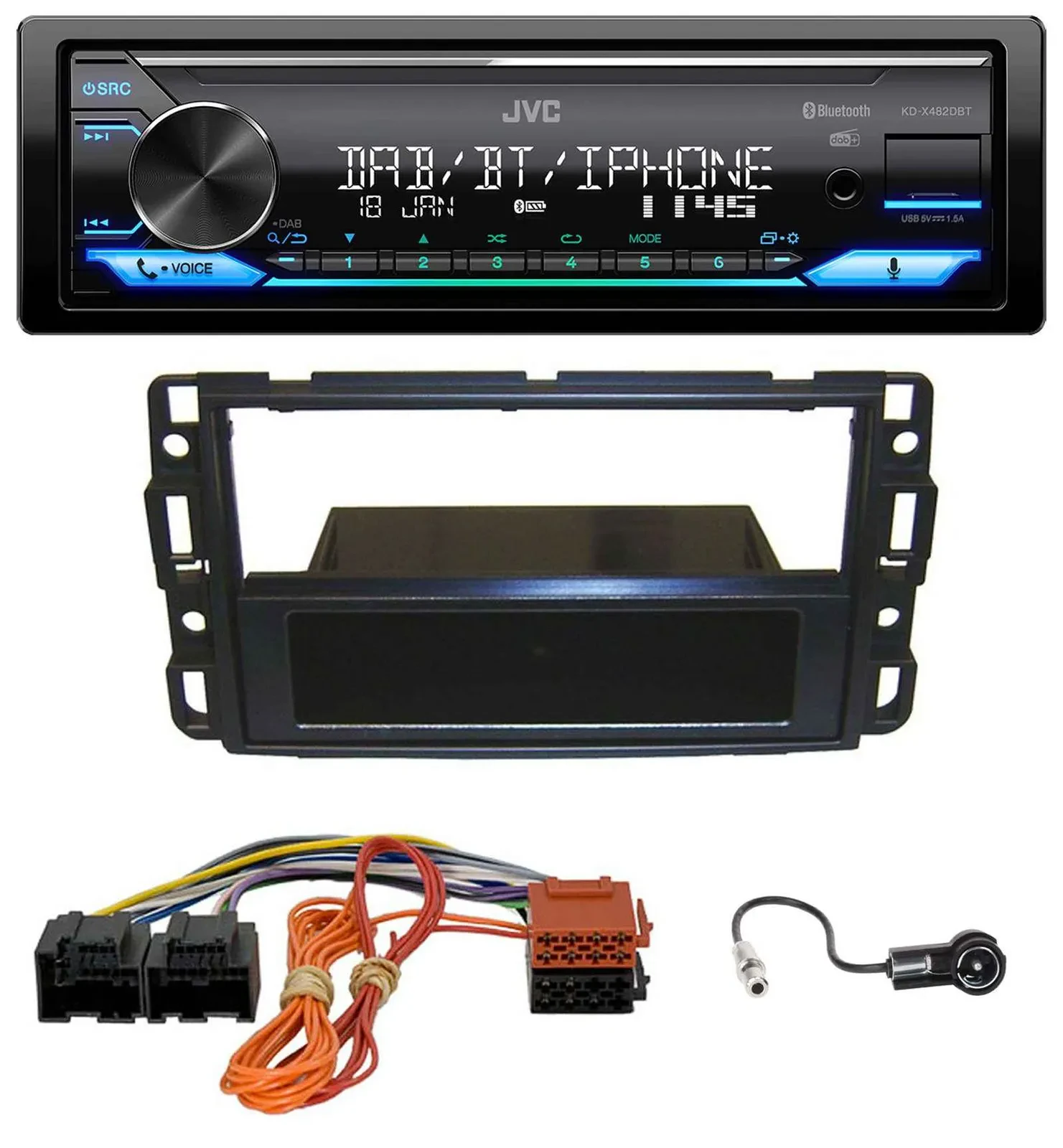 JVC Bluetooth DAB USB MP3 Autoradio für Cadillac BLS (2006-2010)