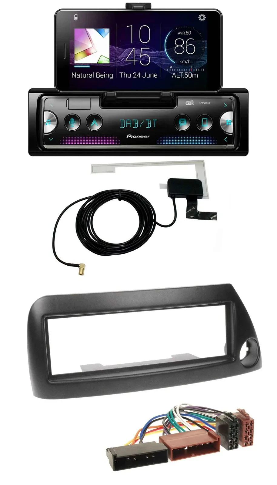 Pioneer DAB Bluetooth MP3 USB Autoradio für Ford Ka (bis 2008) - schwarz