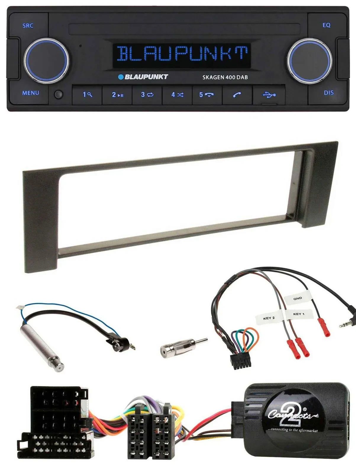 Blaupunkt DAB USB Bluetooth Lenkrad Autoradio für Audi A4 2000-2004 ISO