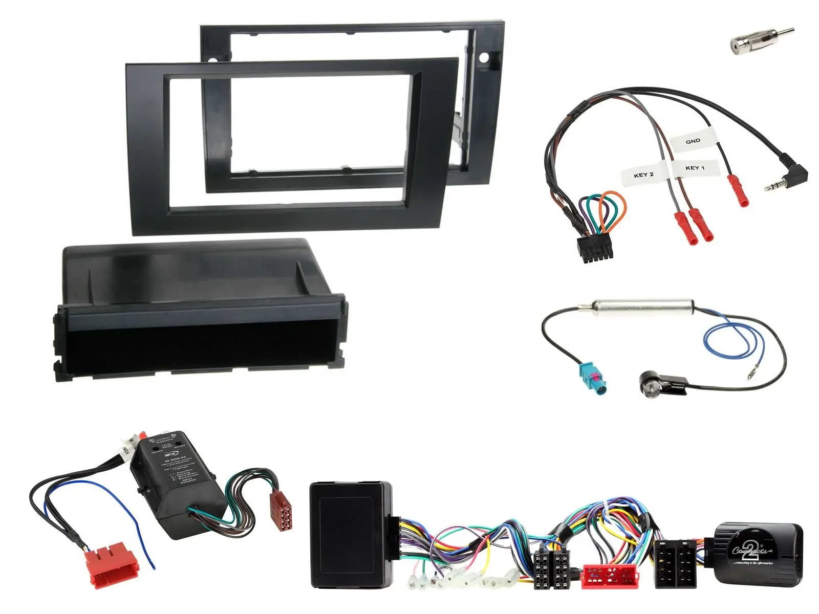 Einbauset Lenkradadapter DIN Autoradio für Audi A4 2001-2008 Vollaktiv