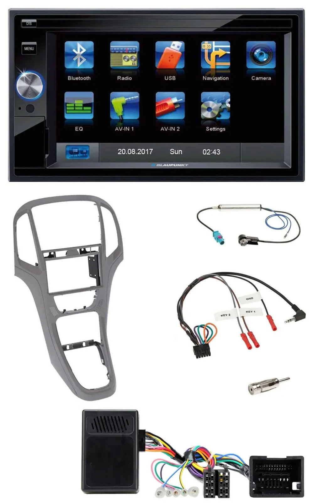 Blaupunkt SD USB TMC Bluetooth 2DIN Lenkrad Navigation für Opel Astra J ab 2009