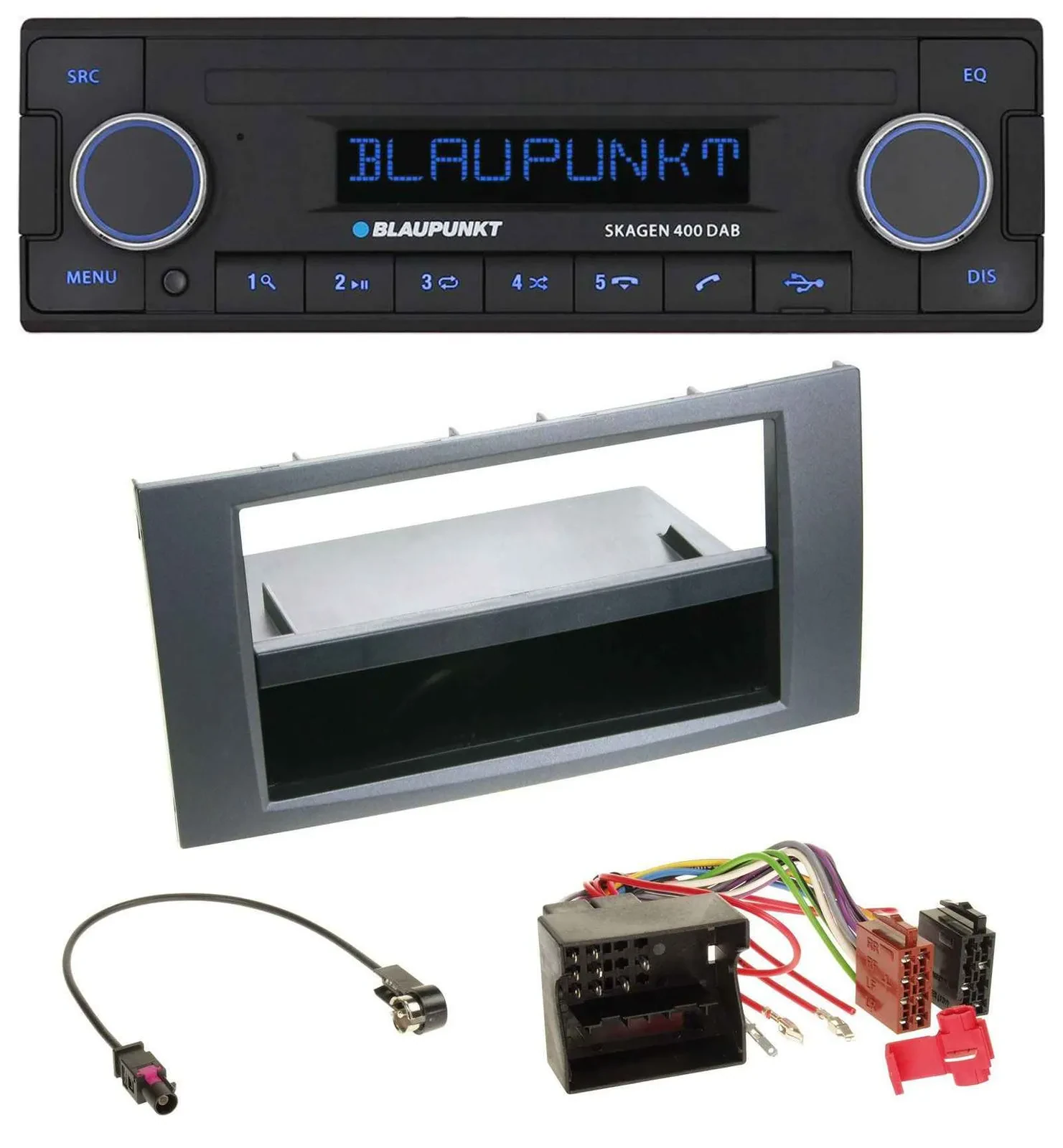 Blaupunkt DAB USB Bluetooth MP3 Autoradio für Ford Fiesta Focus 04-08 anthrazit