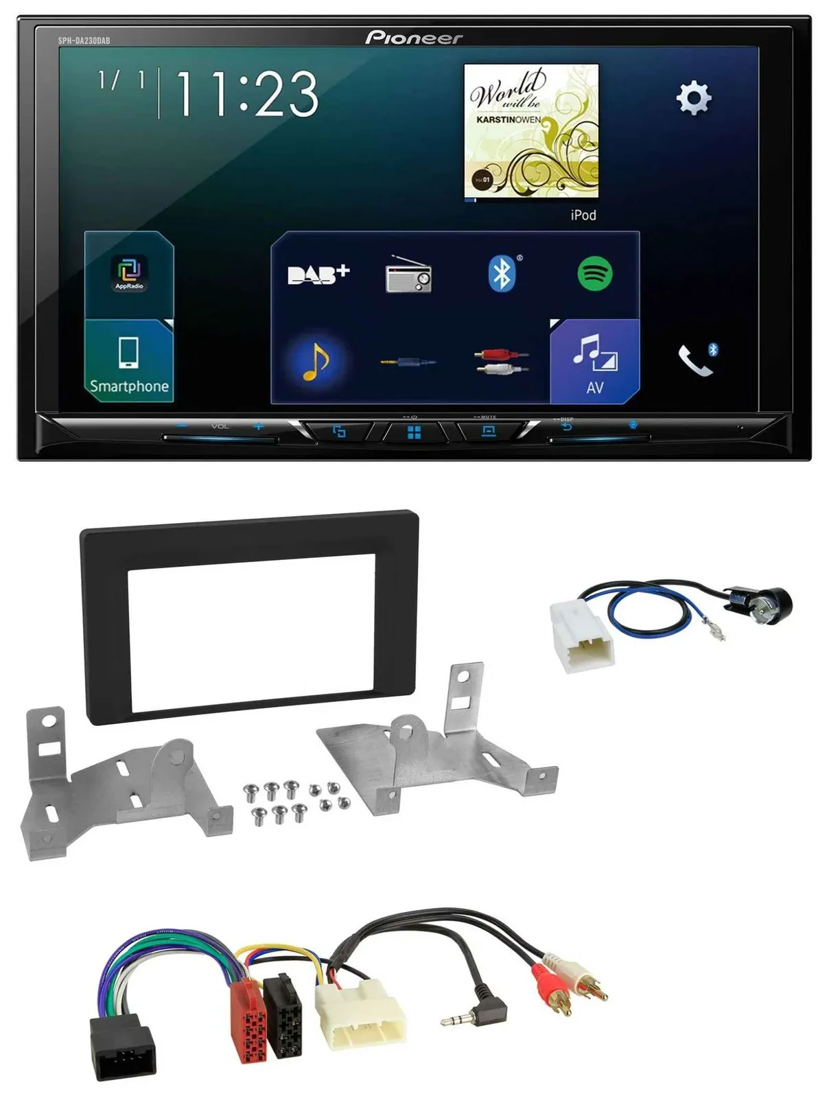 Pioneer MP3 Bluetooth USB 2DIN DAB Autoradio für Toyota Aygo ab 2022 AB7 schwarz