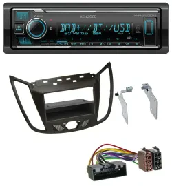 Автомагнитола для Ford C-Max/Kuga Kenwood Bluetooth, MP3, DAB, USB, темно-коричневая