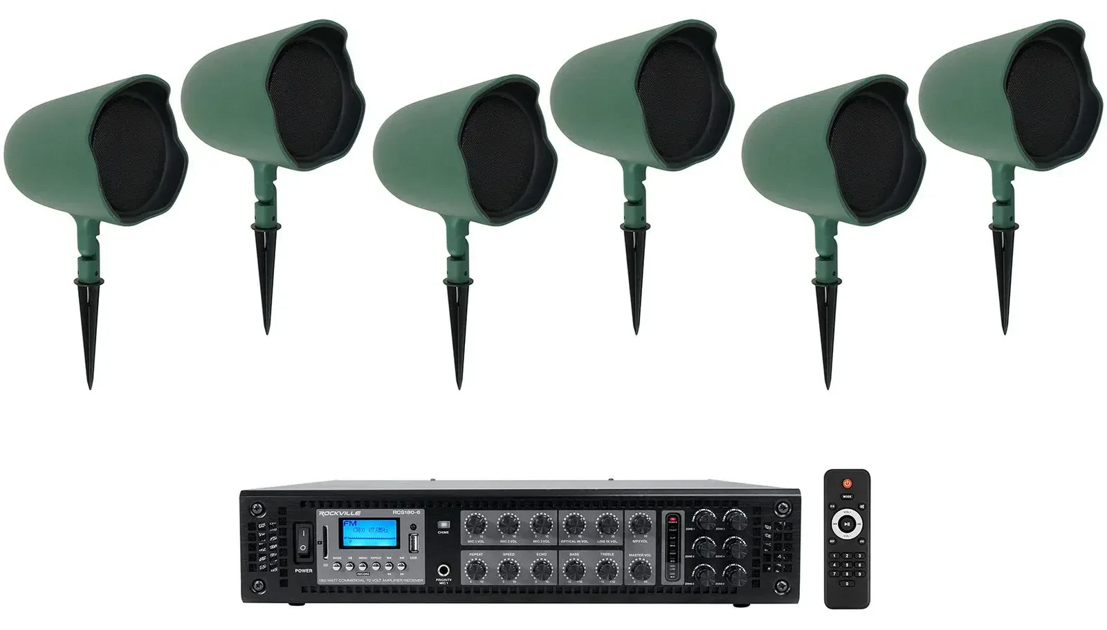 Рупорная акустика JBL GSF6-GN Green с усилителем (6 штук)