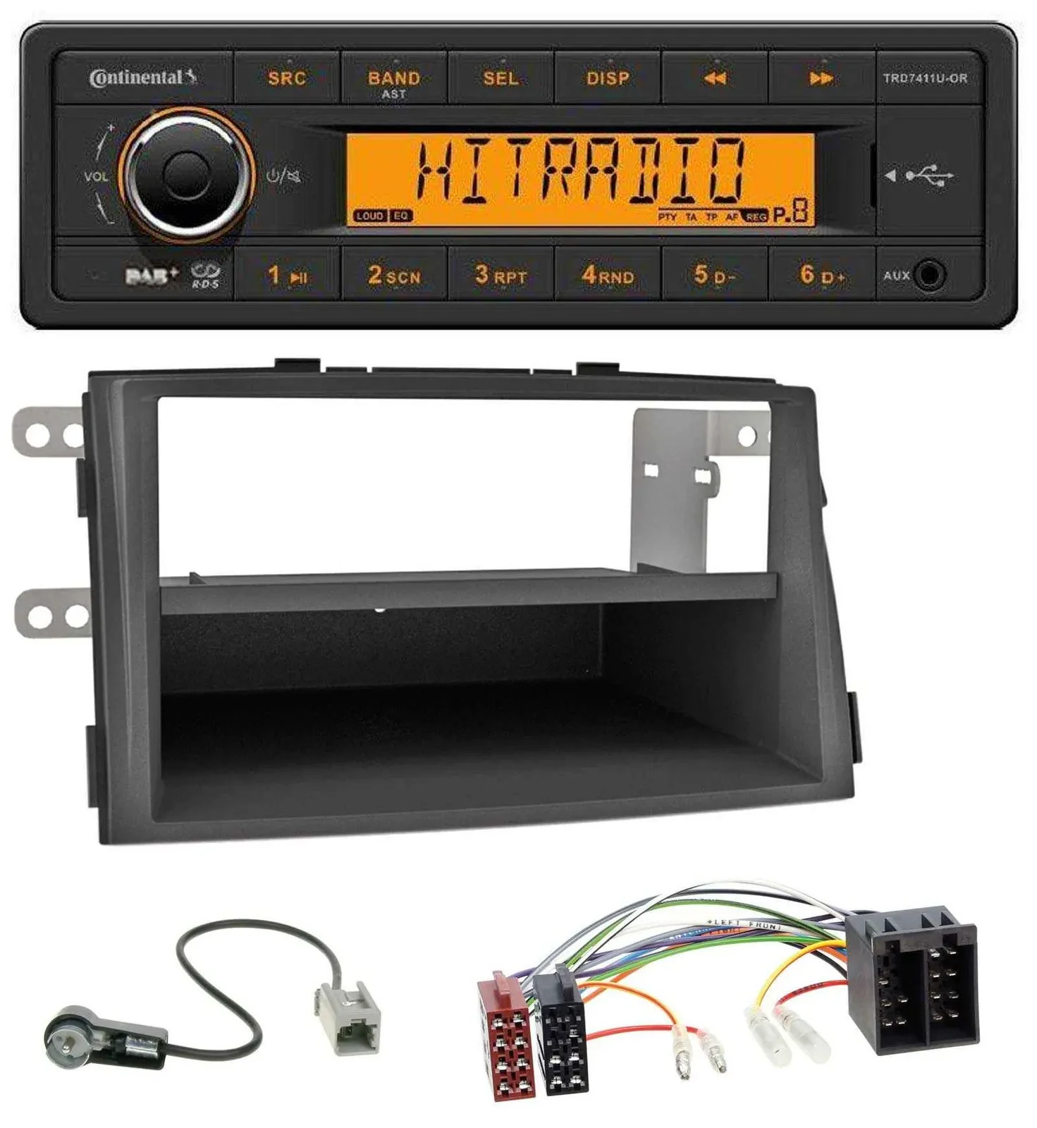 Continental 1DIN DAB MP3 AUX USB Autoradio für Kia Sorento II (XM, 2009-2012)