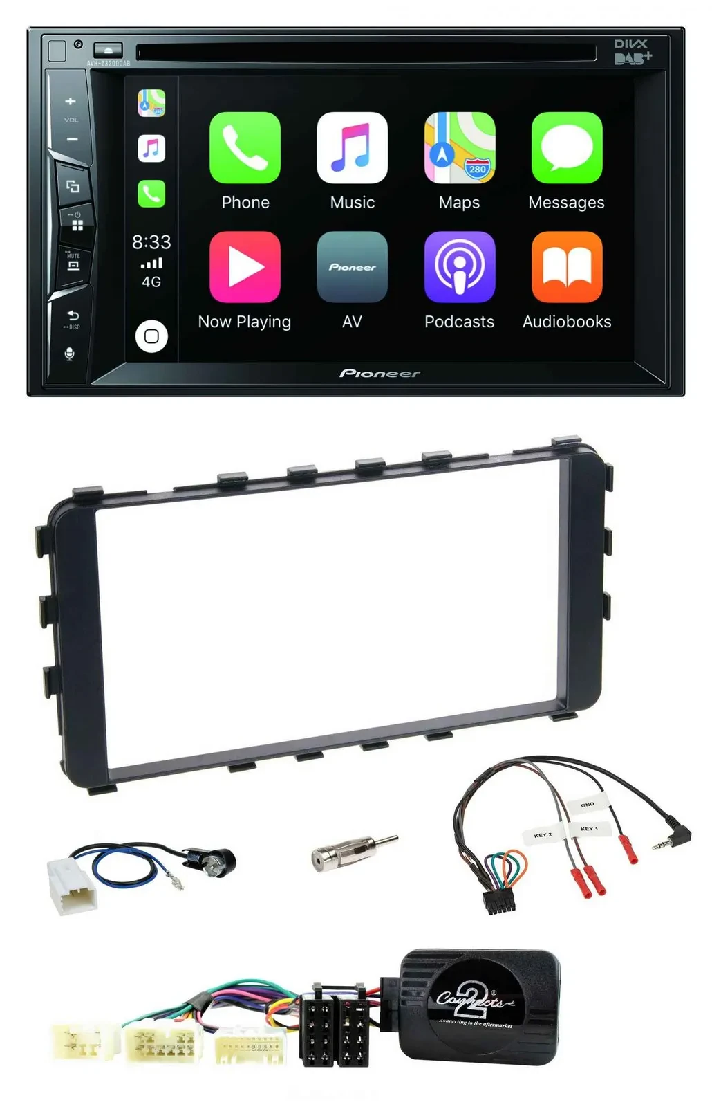 Автомагнитола для Toyota Yaris 2006–2011 Pioneer 2DIN USB DVD Bluetooth DAB