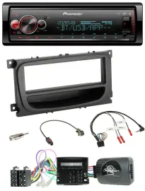 Pioneer Bluetooth USB Lenkrad DAB Autoradio für Ford C-Max Focus Can 07-10 Galax