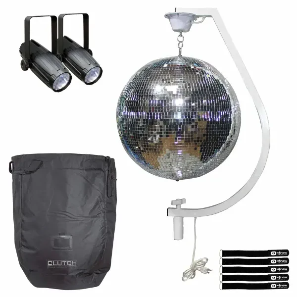 ProX MB-20 20" Mirror Ball with Free-Standing Hook & LED Spot Lights idjnow