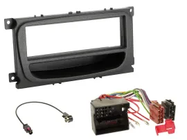 Einbauset DIN Autoradio für Ford C-Max Focus Galaxy ab 2007 Ablage schwarz