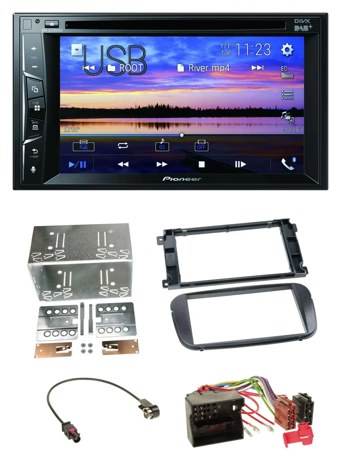 Автомагнитола Pioneer 2DIN, Bluetooth, USB, DVD, DAB, MP3 для Ford S-Max/Mondeo (с 2007)