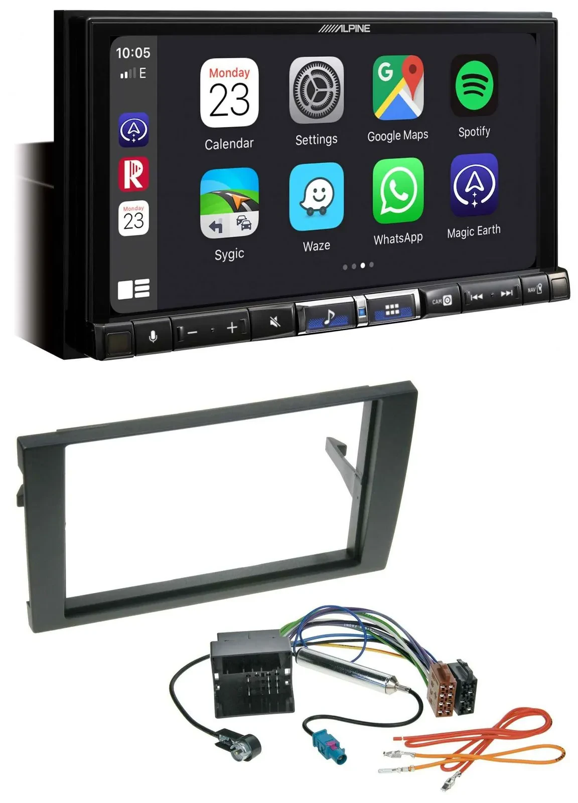 Alpine 2DIN DAB USB MP3 Bluetooth Autoradio für Audi A4 01-08 B6 B7 Quadlock