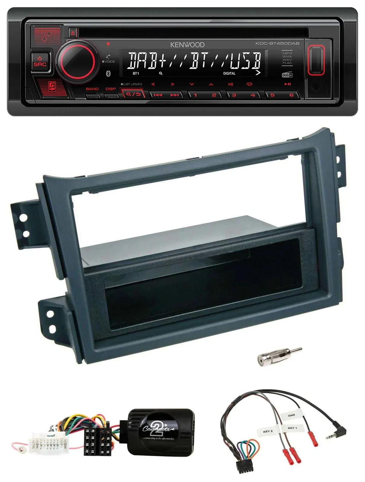 Kenwood Lenkrad CD USB Bluetooth DAB Autoradio für Opel Agila B Suzuki Splash 20