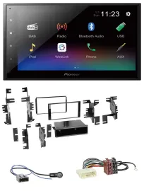 Pioneer USB Bluetooth DAB 2DIN MP3 Autoradio für Nissan Micra 13-17 schwarz glän