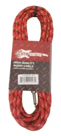 Effin Guitars FNG20VTRD - 20FT 1/4" Red Vintage Tweed Instrument Cable - NEW