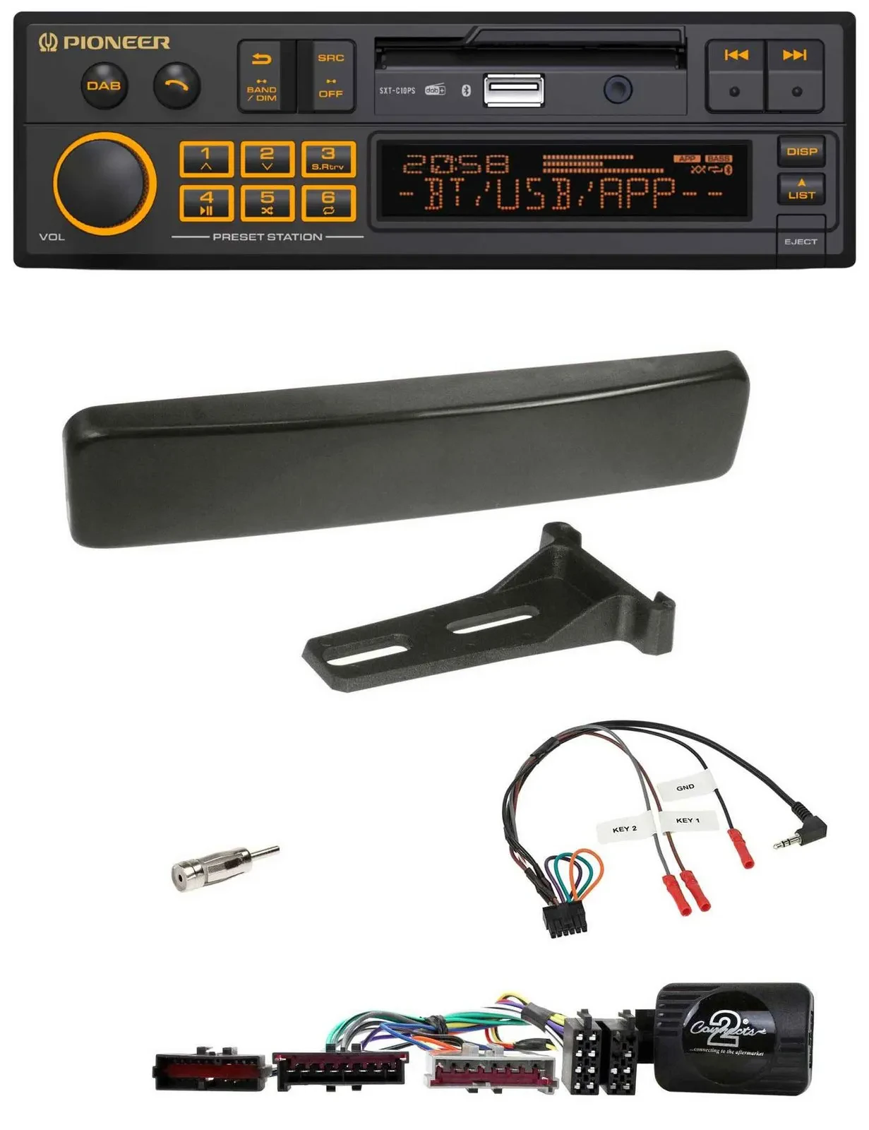 Pioneer DAB Lenkrad USB Bluetooth Autoradio für Ford Focus Mondeo schwarz