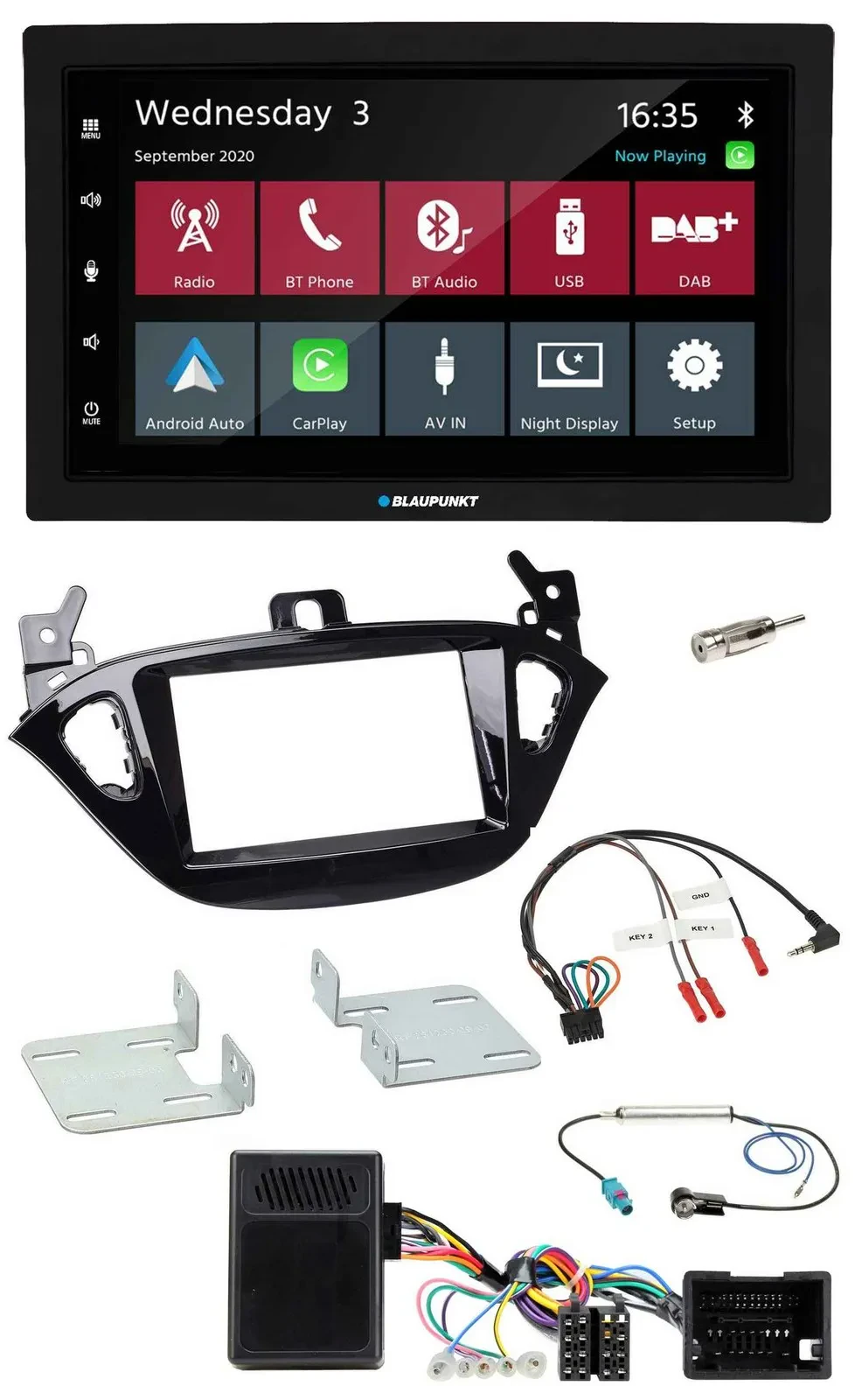 Blaupunkt DAB Bluetooth USB Lenkrad 2DIN Autoradio für Opel Adam ab 2013 Corsa E