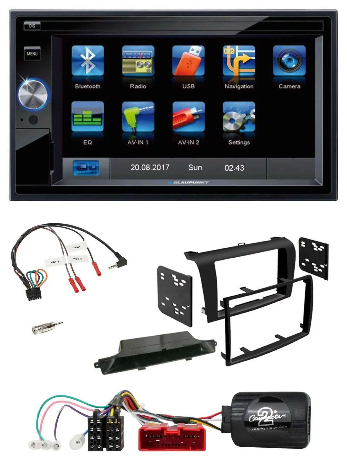 Blaupunkt SD USB TMC Bluetooth 2DIN Lenkrad Navigation für Mazda 3 2003-2009 sch