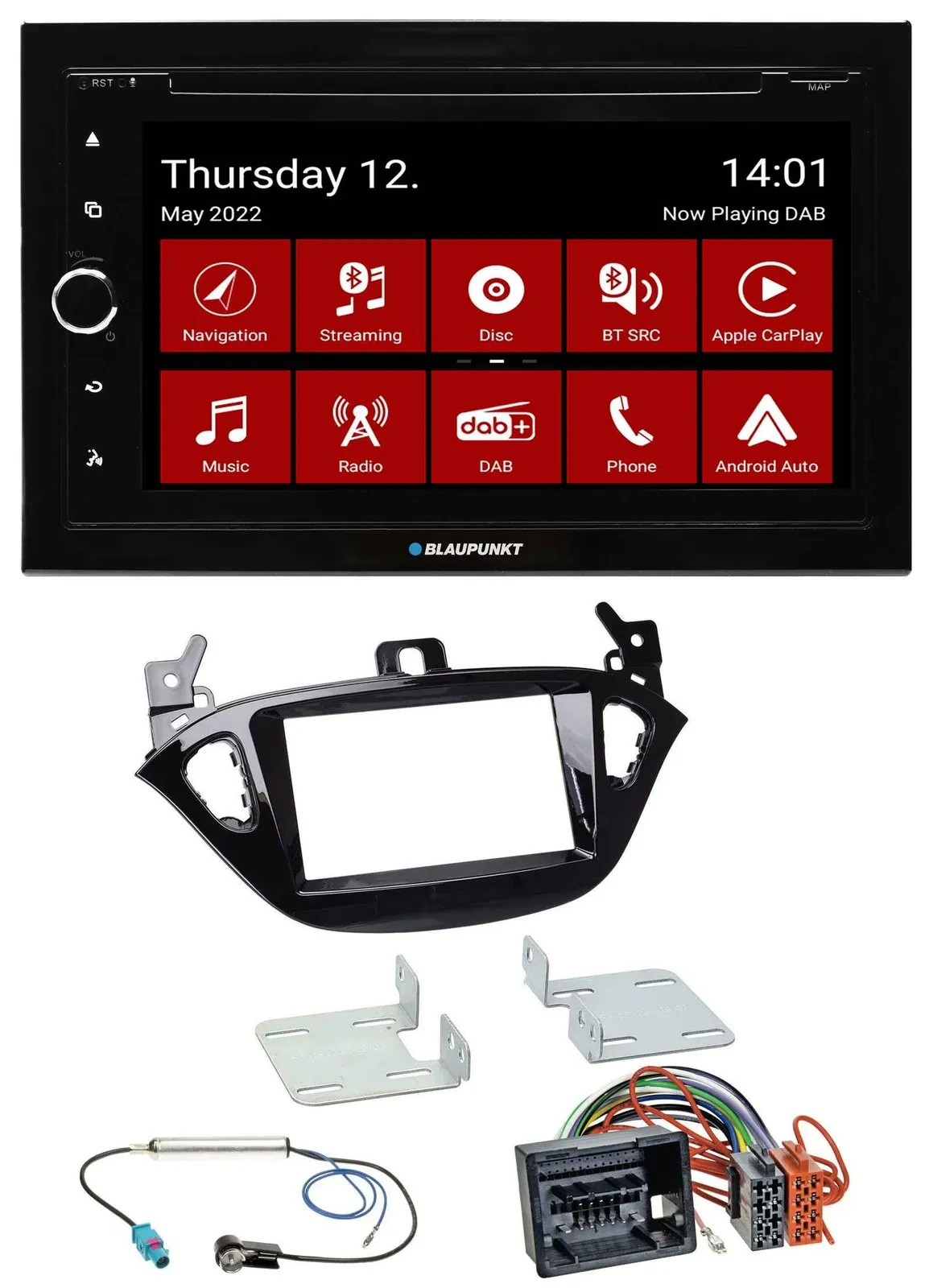Blaupunkt MP3 DVD Bluetooth DAB 2DIN USB Autoradio für Opel Adam ab 13 Corsa E a