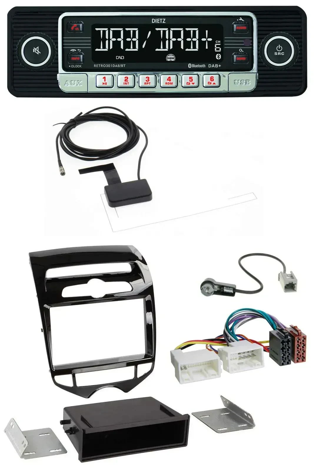 Автомагнитола для Hyundai ix20 Dietz DAB, Bluetooth, USB, MP3 (с 2010, автоматический климат-контроль)