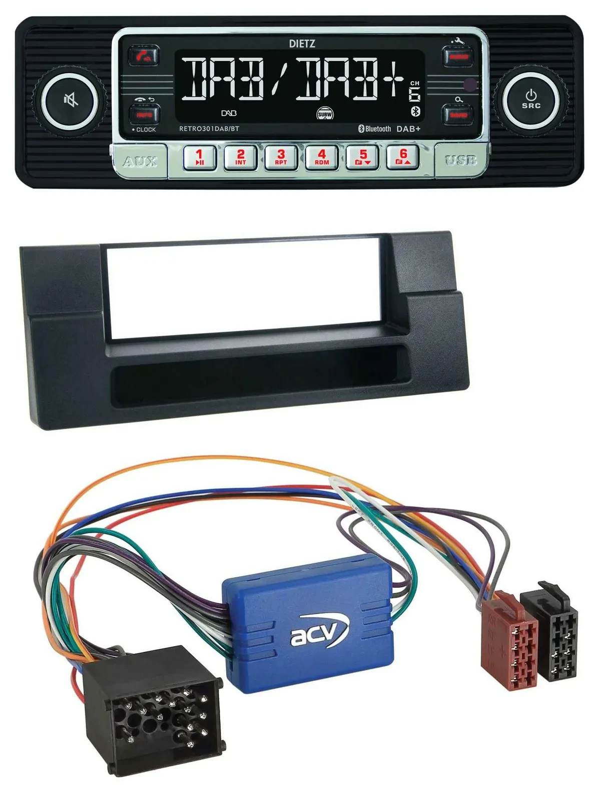 Автомагнитола Dietz USB DAB MP3 Bluetooth для BMW 5 E39/X5 E53, совместима с активной аудиосистемой, с отсеком