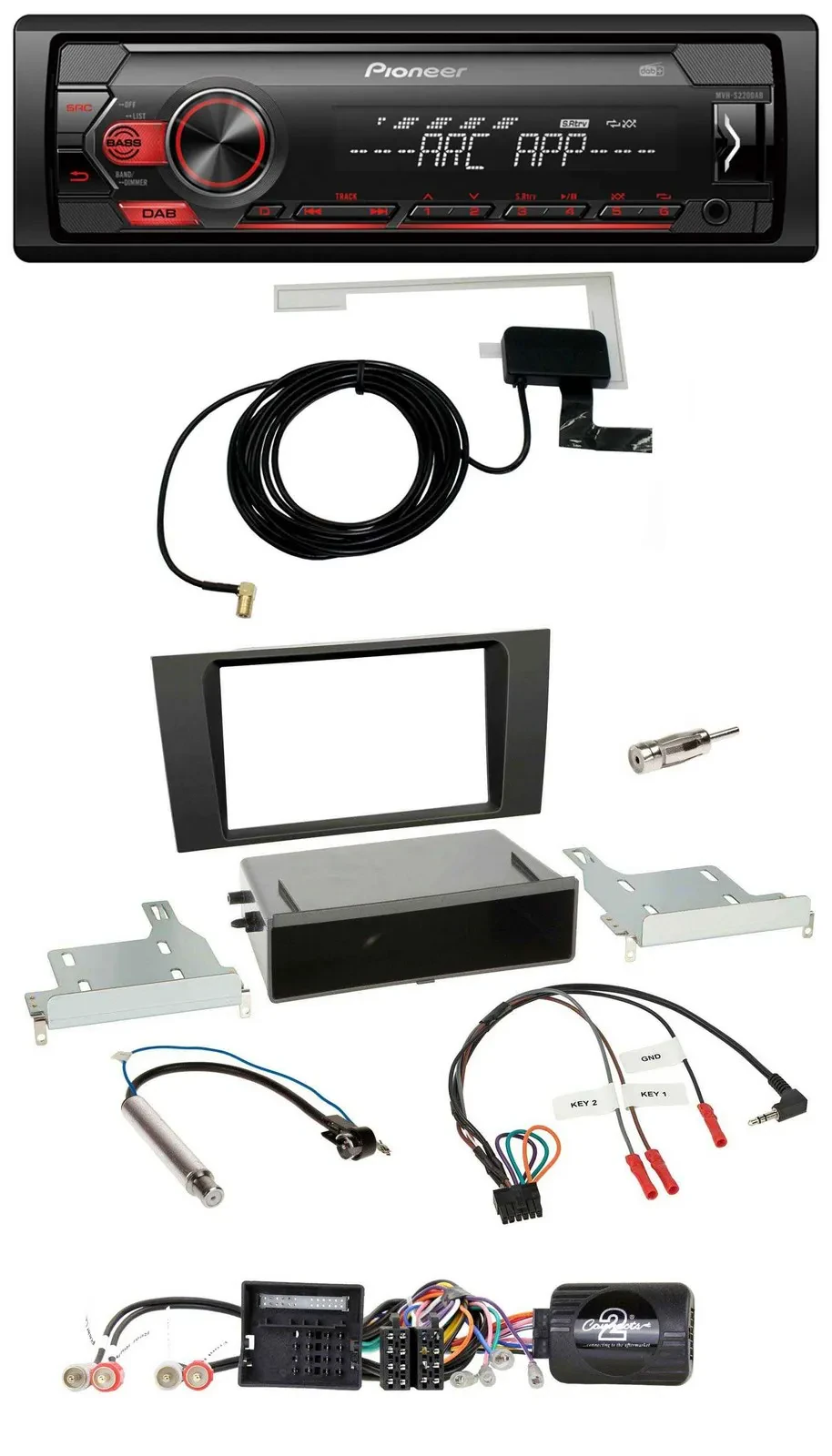 Автомагнитола Pioneer 1-DIN, USB, DAB, MP3, для Audi A4 (2000–2001)