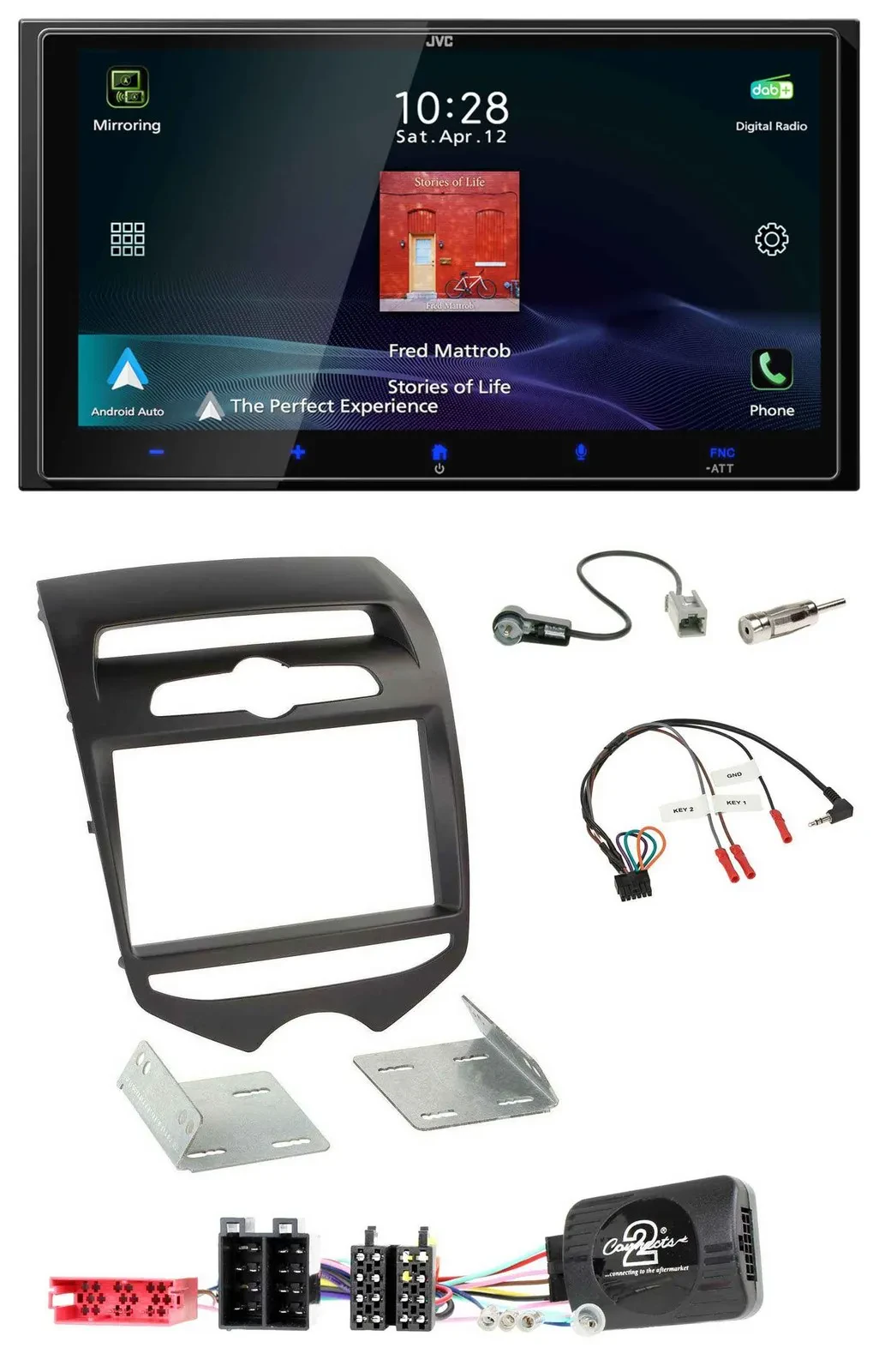 JVC USB Bluetooth 2DIN DAB Lenkrad Autoradio für Hyundai ix20 ab 2010 man. Klima
