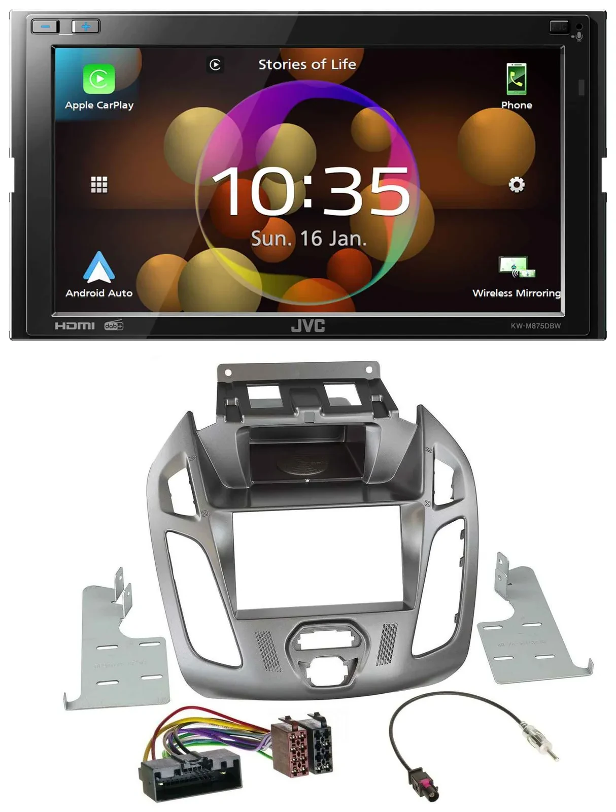 JVC DAB MP3 2DIN Bluetooth USB Autoradio für Ford Transit 2013-2018 ohne Display