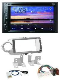 Автомагнитола Pioneer 2DIN, Bluetooth, USB, DVD, DAB, MP3, для Toyota Yaris 2011–2014, серебристая