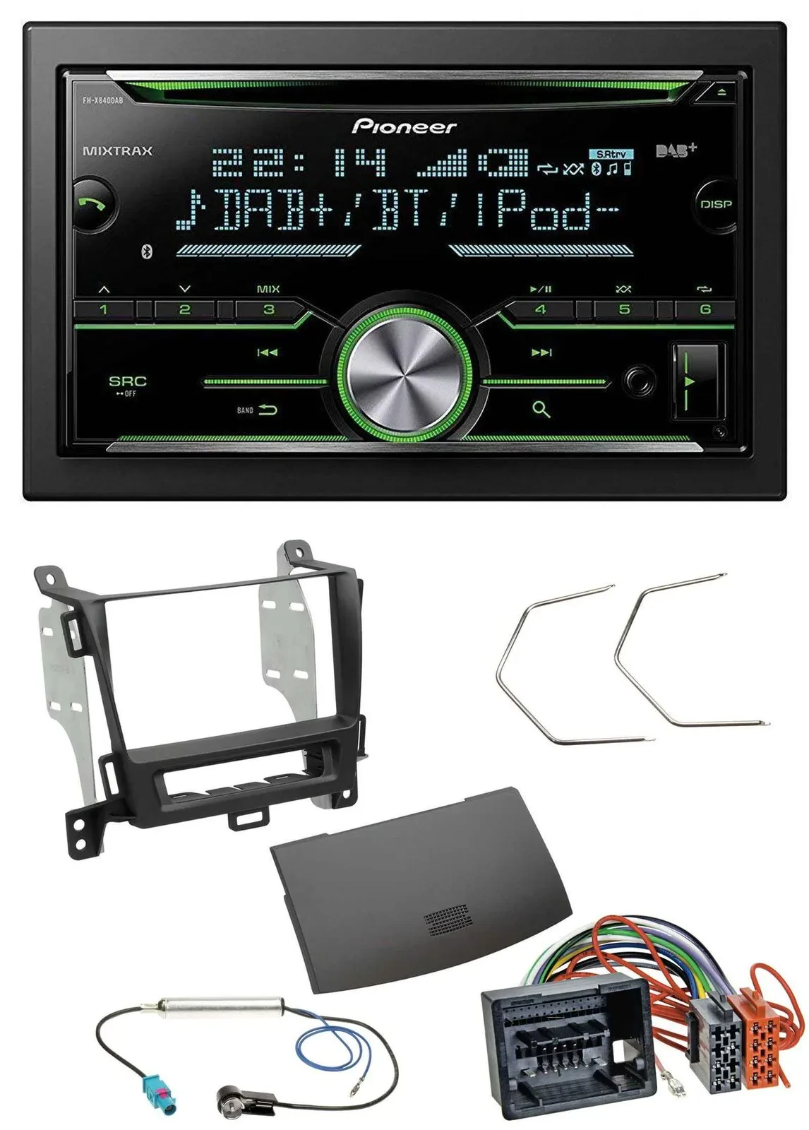 Pioneer Bluetooth MP3 DAB 2DIN USB CD Autoradio für Opel Zafira ab 12 jet black