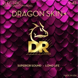 Струны для электрогитары DR Strings DEQ-9 Dragon Skin+ Coated Quantum Nickel 9-42