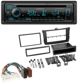 Kenwood Bluetooth DAB CD MP3 USB Autoradio für Toyota Corolla ab 2009 schwarz