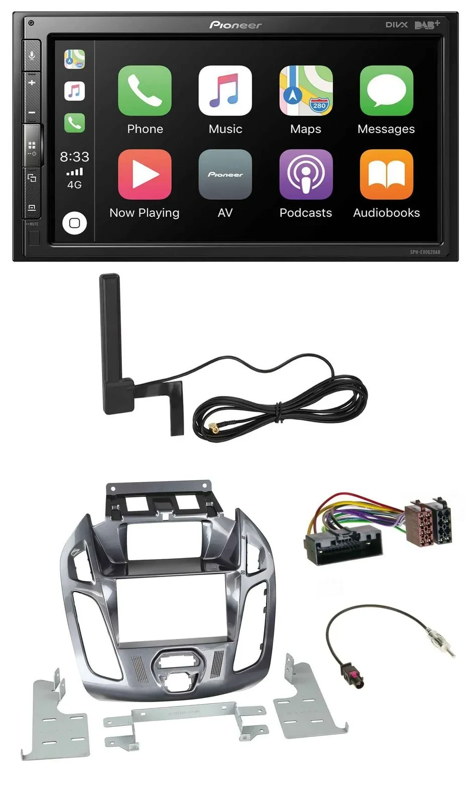 Pioneer USB 2DIN Bluetooth DAB MP3 Autoradio für Ford Transit Connect mit Displa