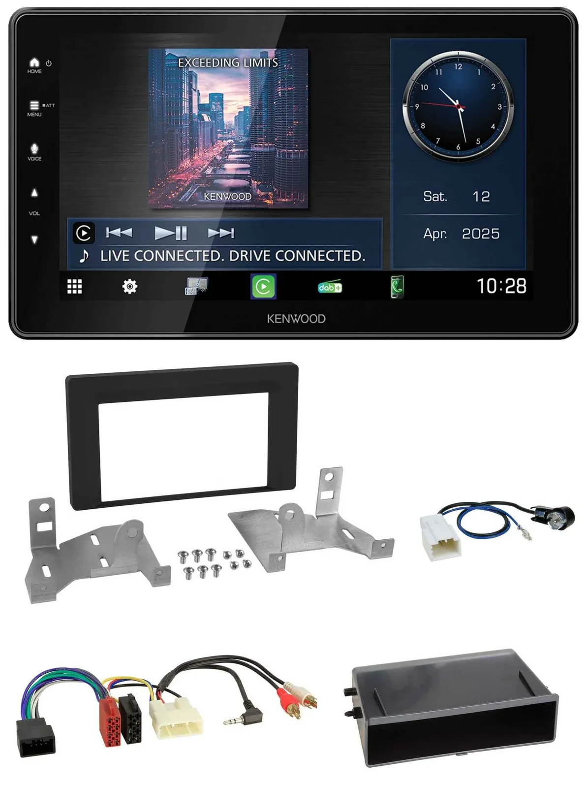 Kenwood MP3 Bluetooth USB DAB Autoradio für Toyota Aygo AB7 ab 2022 mattschwarz