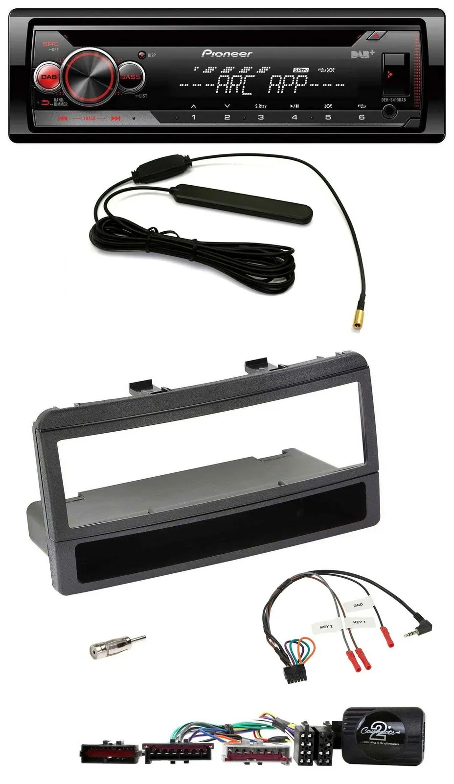 Pioneer CD USB Lenkrad DAB MP3 Autoradio für Ford Mondeo 00-02 schwarz Ablage