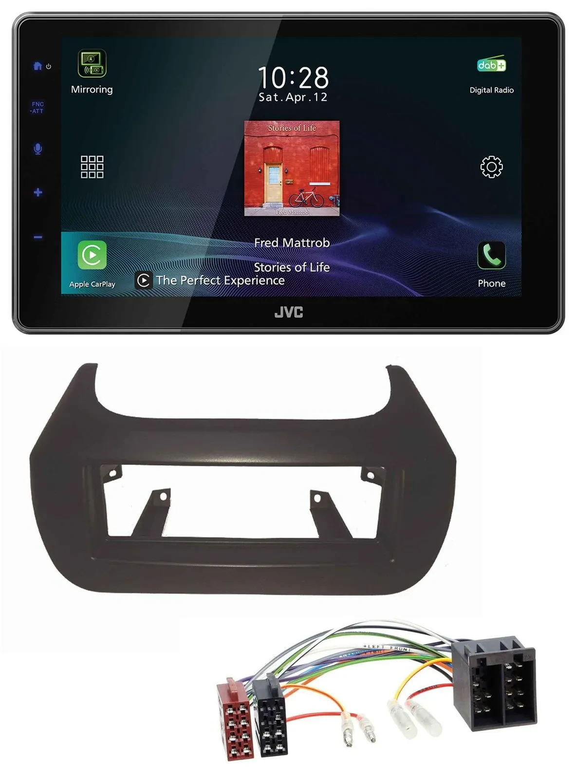 JVC DAB MP3 Bluetooth USB Autoradio für Citroen Nemo Fiat Fiorino Qubo Peugeot B