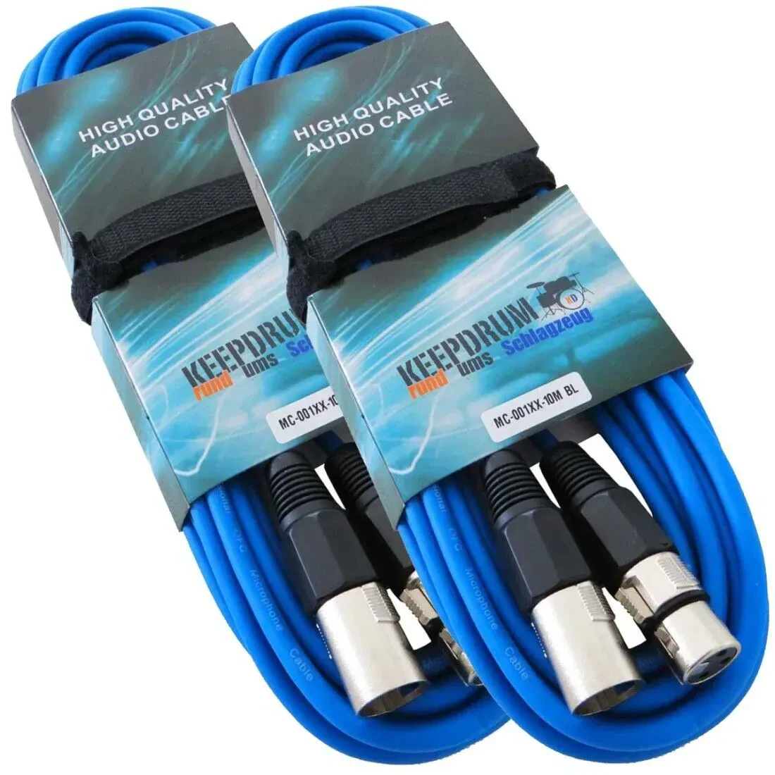 Микрофонный кабель keepdrum MC-001XX BL Blue 10 м (пара)