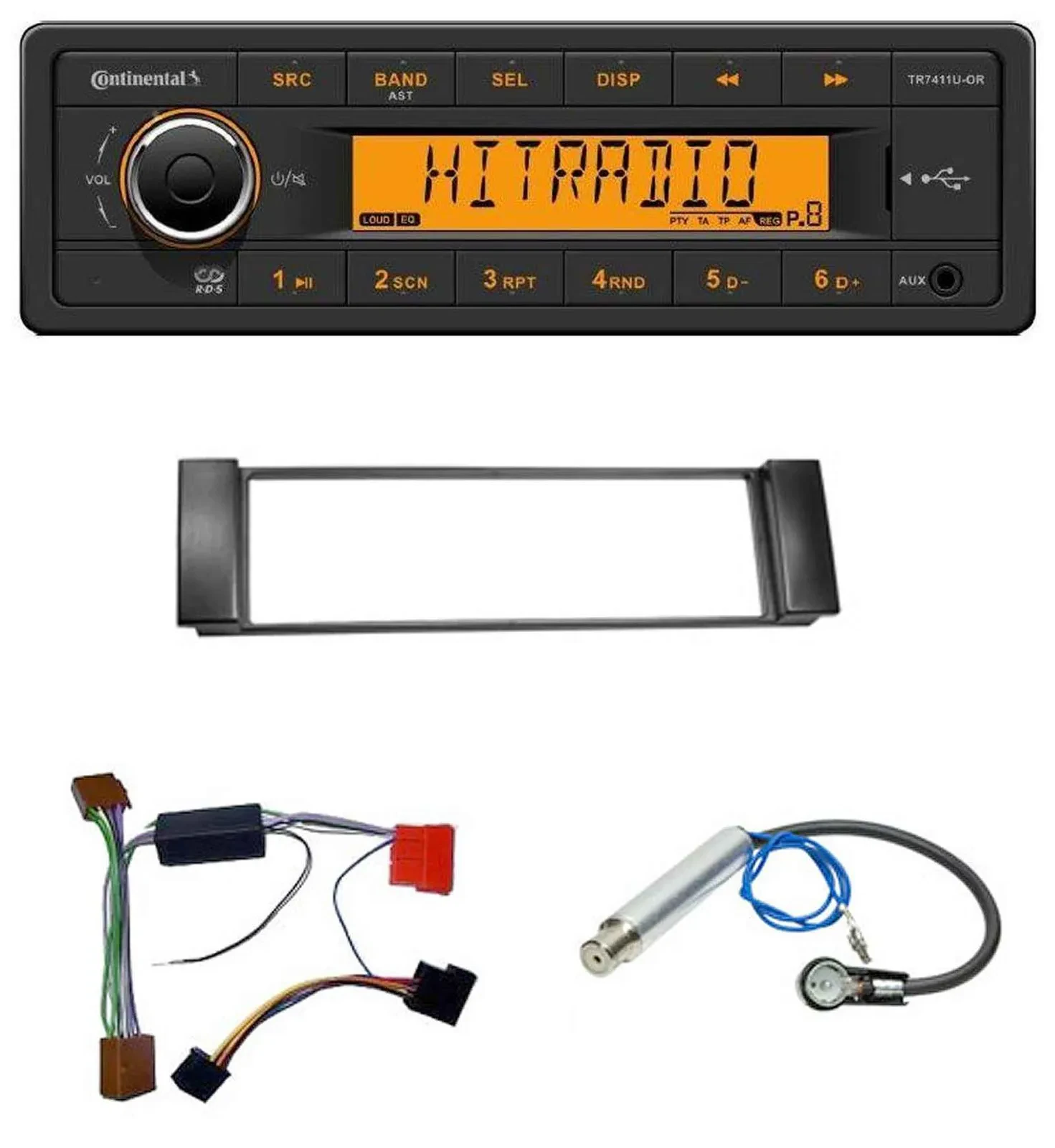 Continental 1DIN USB AUX MP3 Autoradio für Audi A3 8L 00-03 A6 C5 00-04 Aktivsys