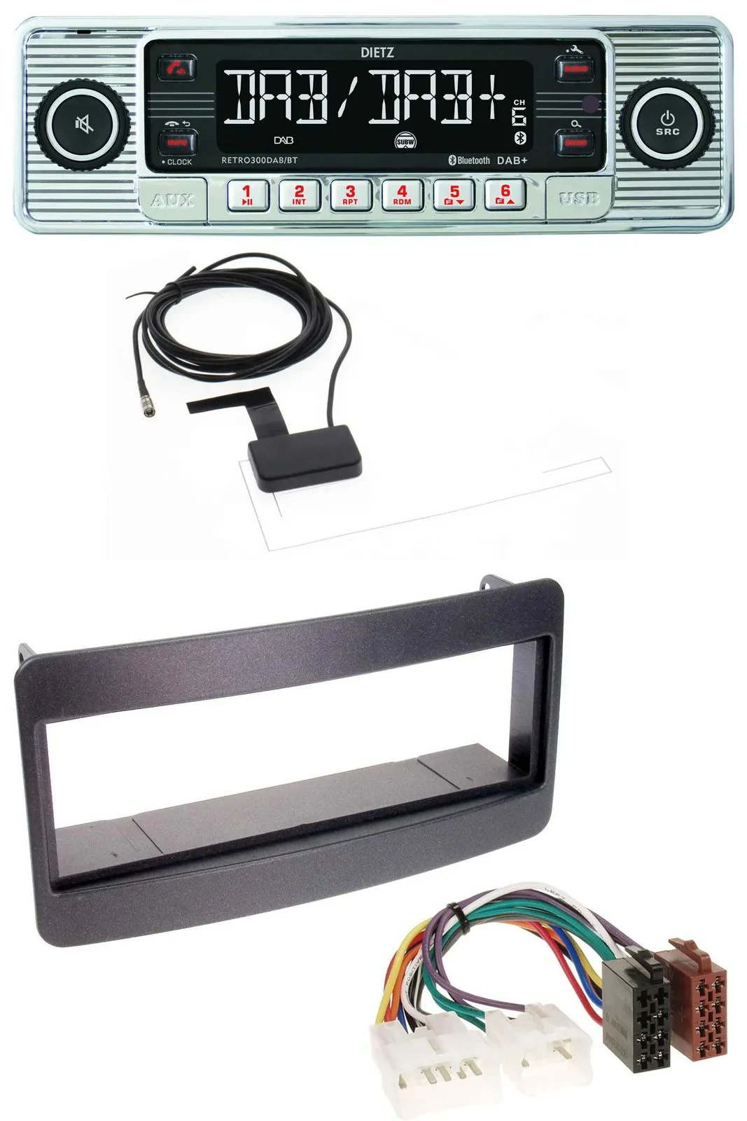 Dietz Bluetooth USB MP3 DAB Autoradio für Toyota Celica, MR2 - schwarz