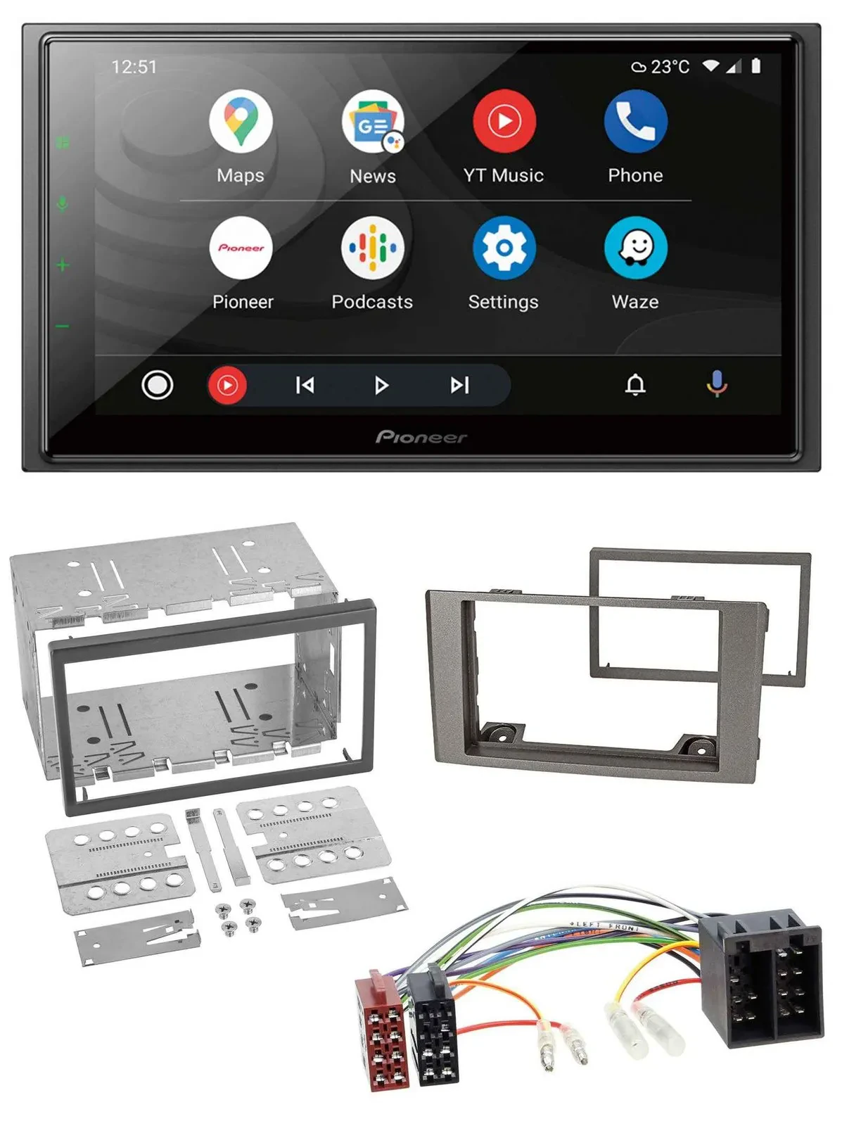 Pioneer USB 2DIN DAB MP3 Bluetooth Autoradio für Iveco Daily 2006-2014 silber