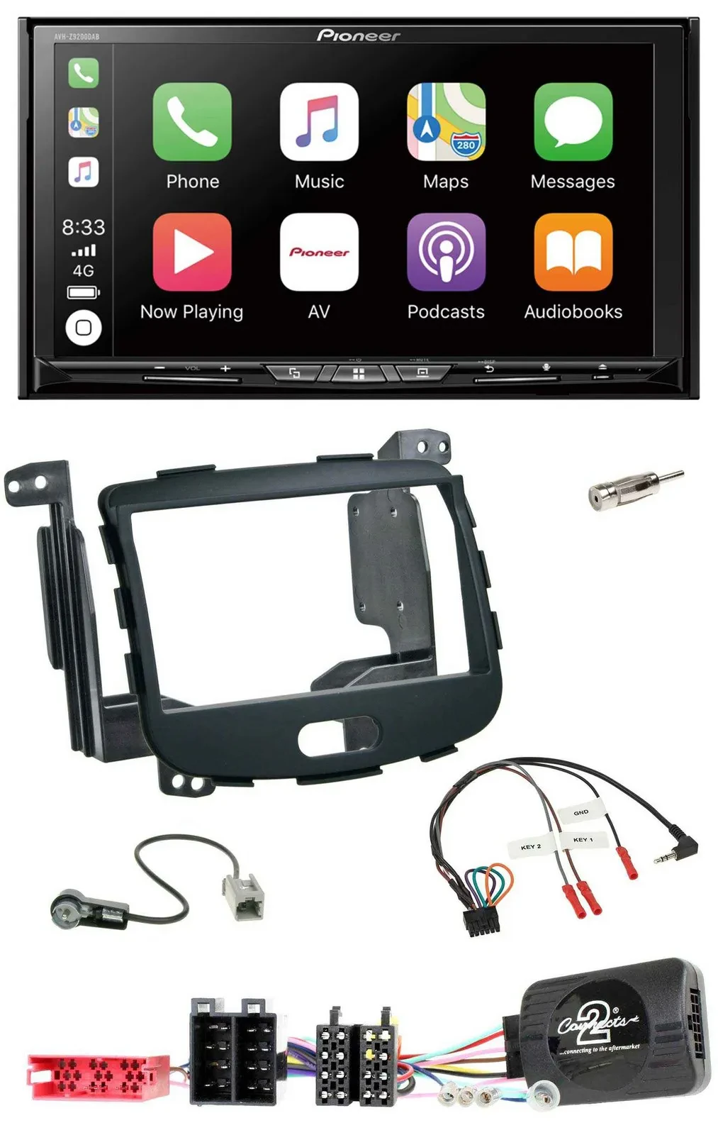 Pioneer 2DIN Lenkrad USB DAB DVD Bluetooth Autoradio für Hyundai i10 09-13 Rubbe