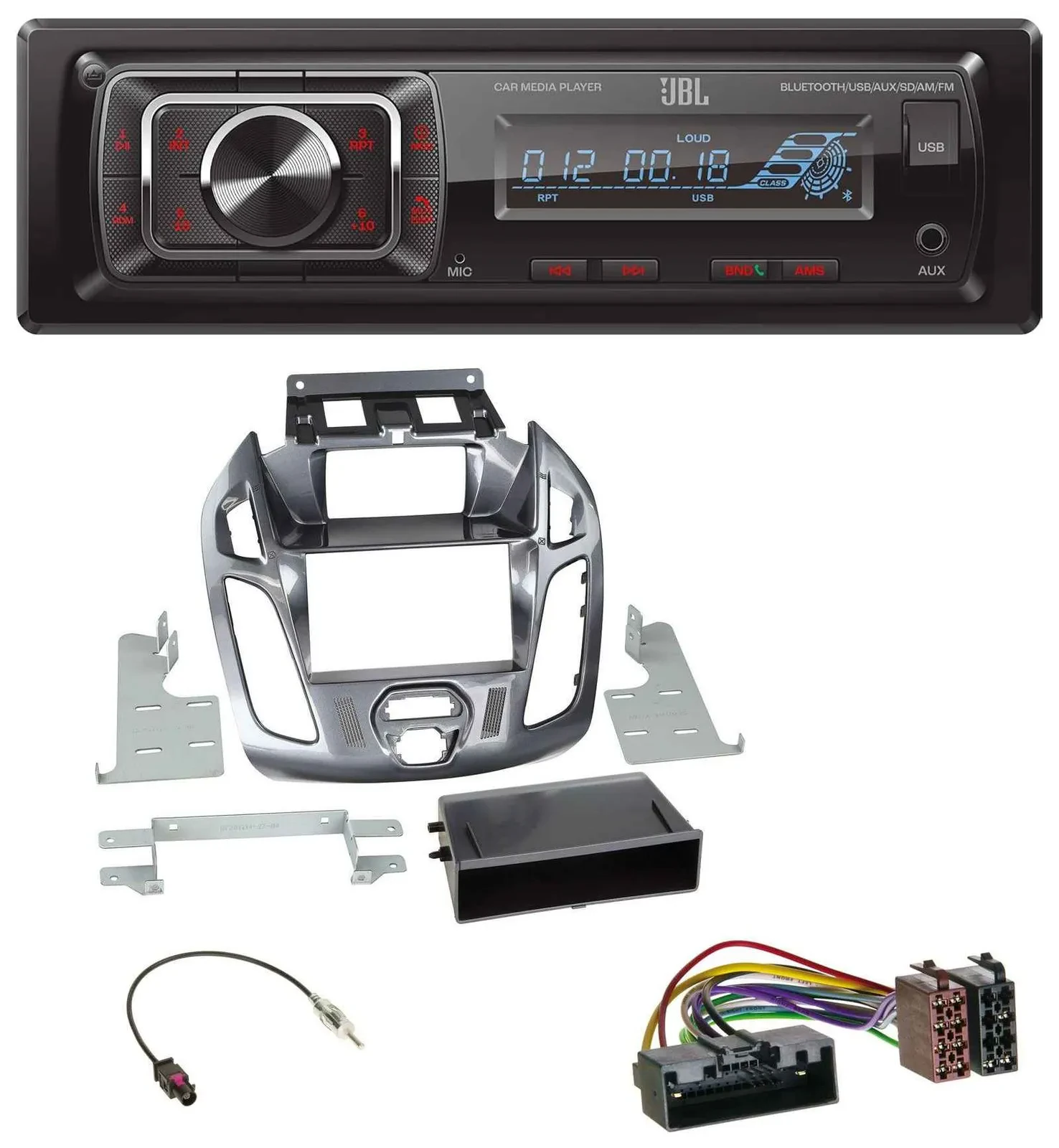 Автомагнитола для Ford Transit Connect JBL USB/SD/AUX/MP3/Bluetooth