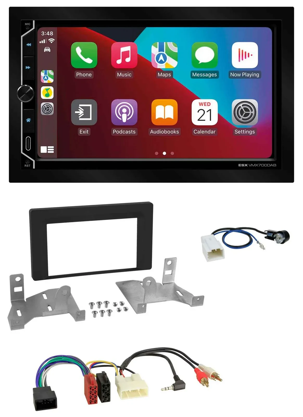 ESX 2DIN DAB USB MP3 Bluetooth Autoradio für Toyota Aygo ab 2022 AB7 schwarz